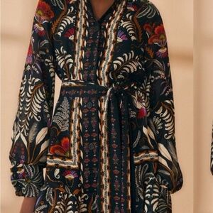 FARM Rio Black Dress with Multicolor Floral Design